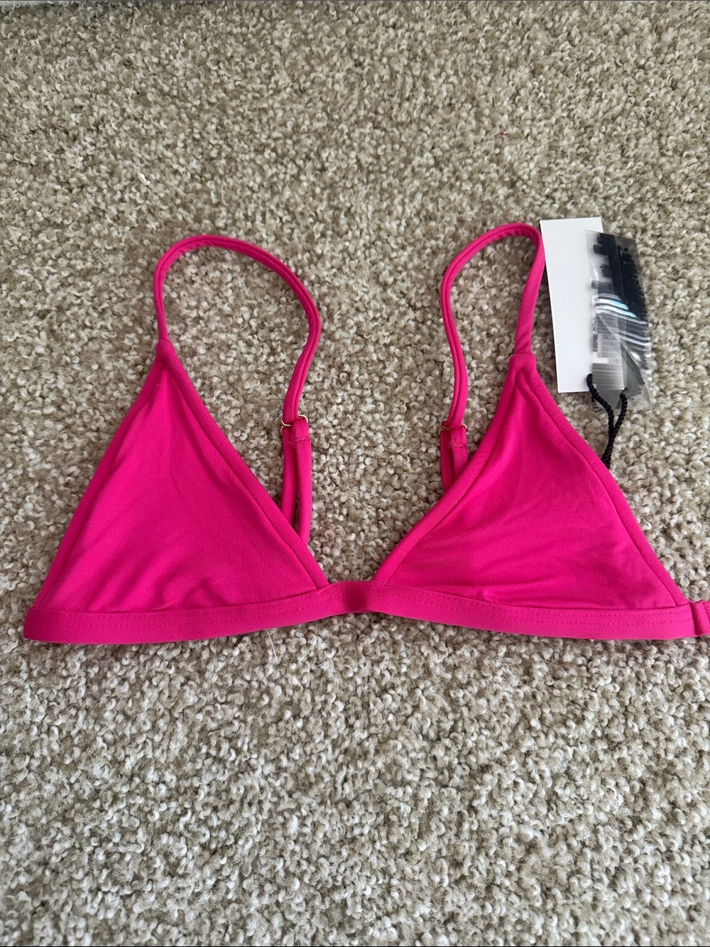 Hot Pink Triangle Bralette with Adjustable Straps